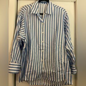 J. McLaughlin Alexis blouse blue & white stripe size XL